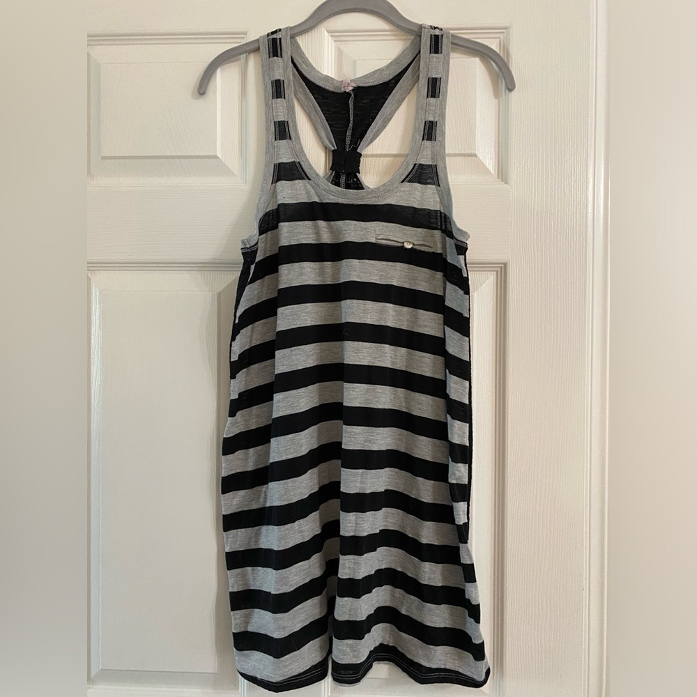 Striped Black and Gray Coverup